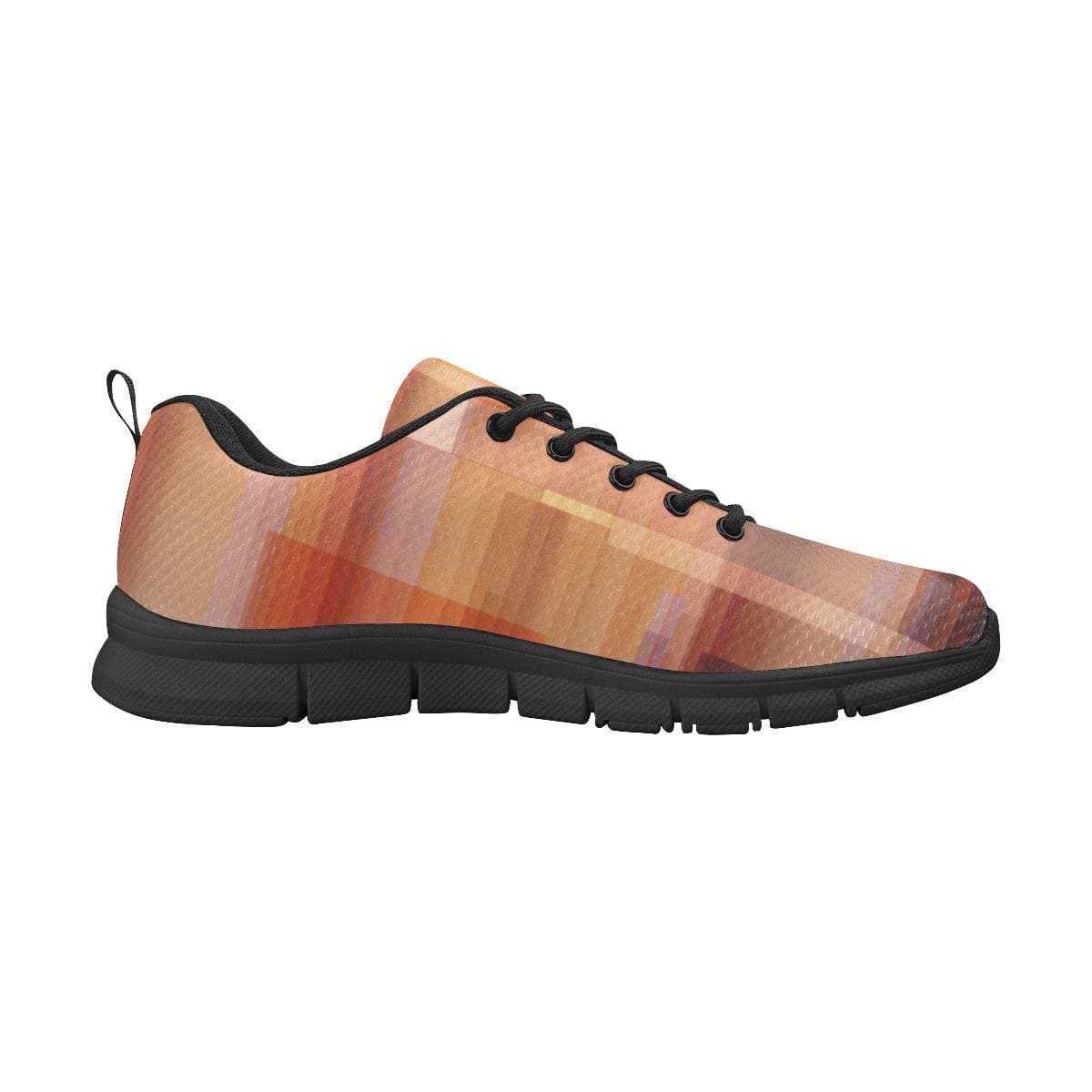 Womens Sneakers, Geometric Brown and Black Running Shoes by inQue.Style