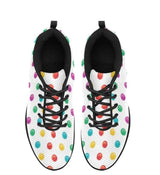 Womens Sneakers, Multicolor Polka Dot Print Running Shoes by inQue.Style