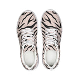 Womens Sneakers - Pink and Black Zebra Stripe Canvas Sports Shoes / Running by inQue.Style