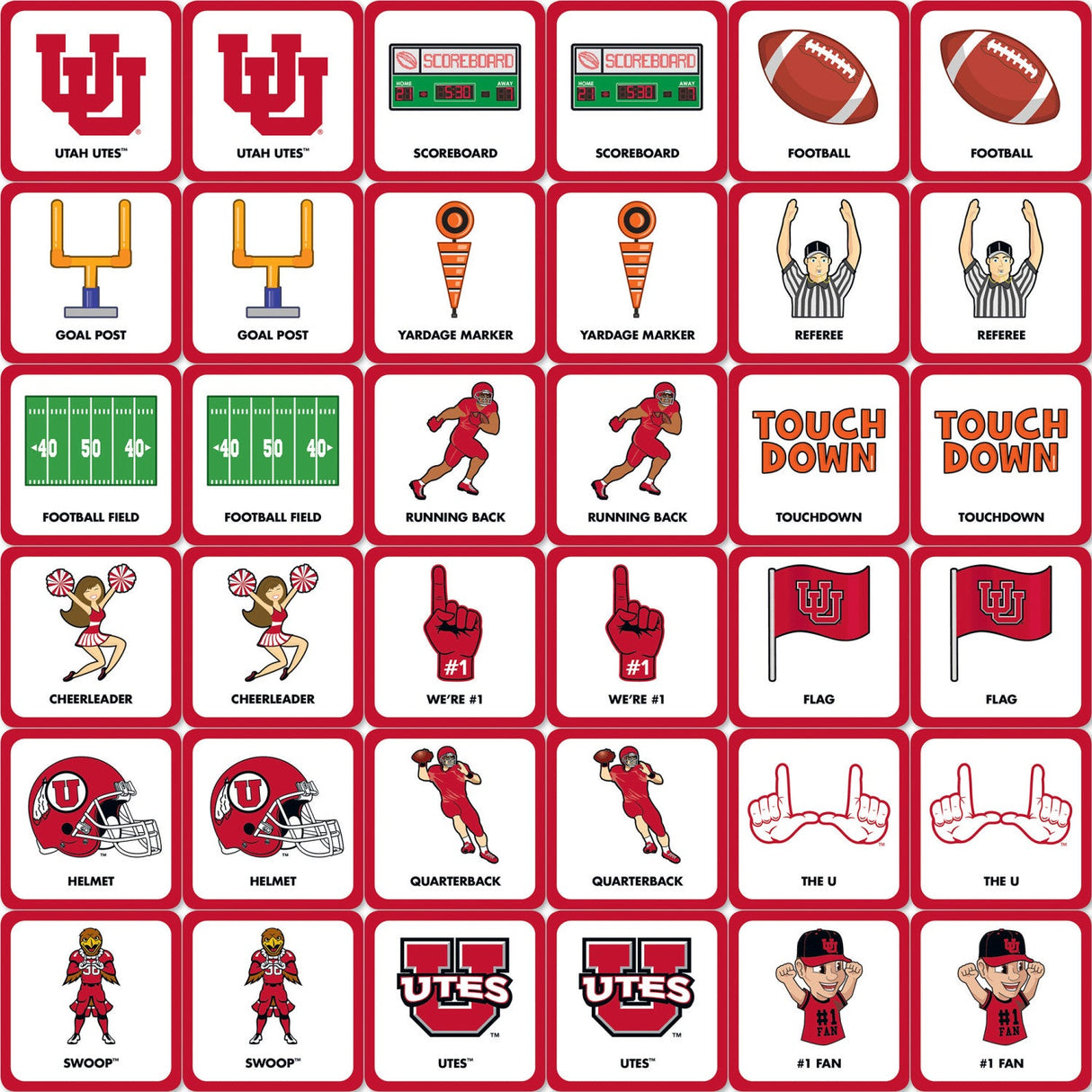 Utah Utes Matching Game by MasterPieces Puzzle Company INC