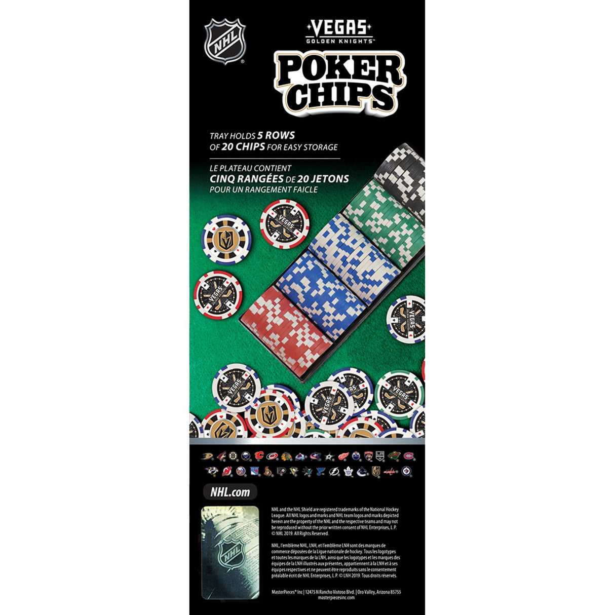 Las Vegas Golden Knights 100 Piece Poker Chips by MasterPieces Puzzle Company INC