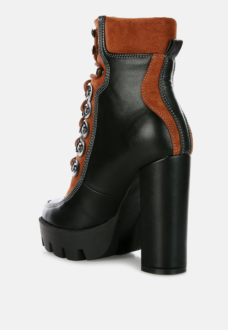 yeti high heel lace up biker boots by London Rag