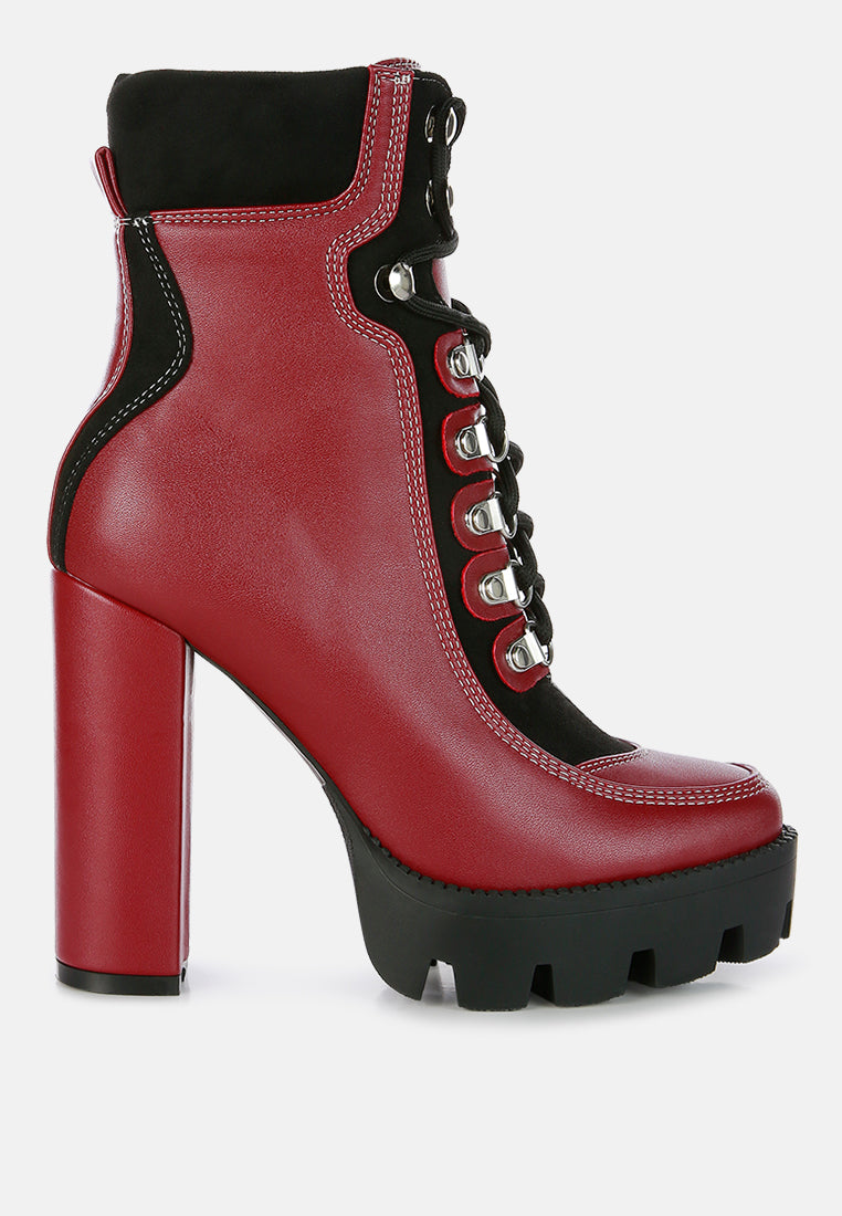 yeti high heel lace up biker boots by London Rag