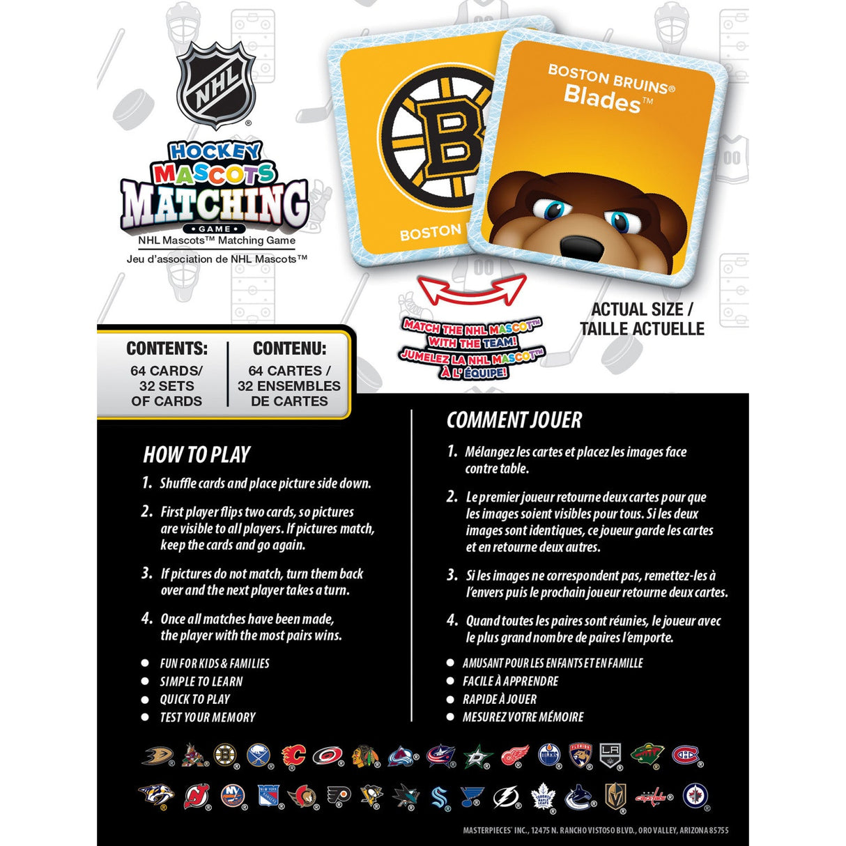 NHL Mascots Matching Game by MasterPieces Puzzle Company INC