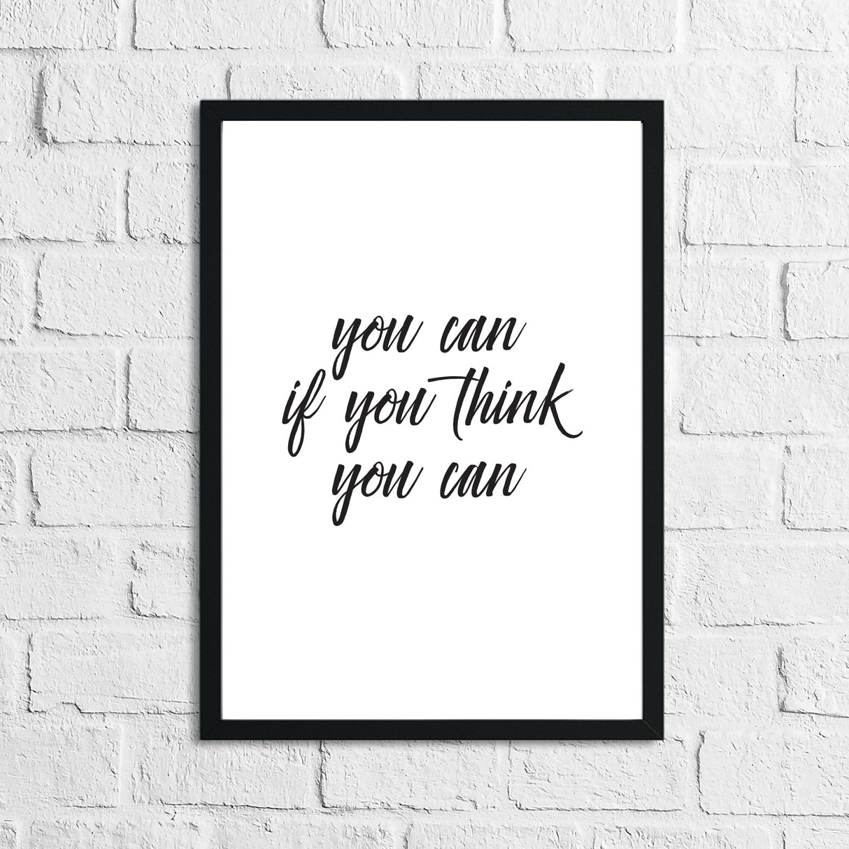 You Can If You Think You Can Inspirational Wall Decor Quote Print by WinsterCreations™ Official Store