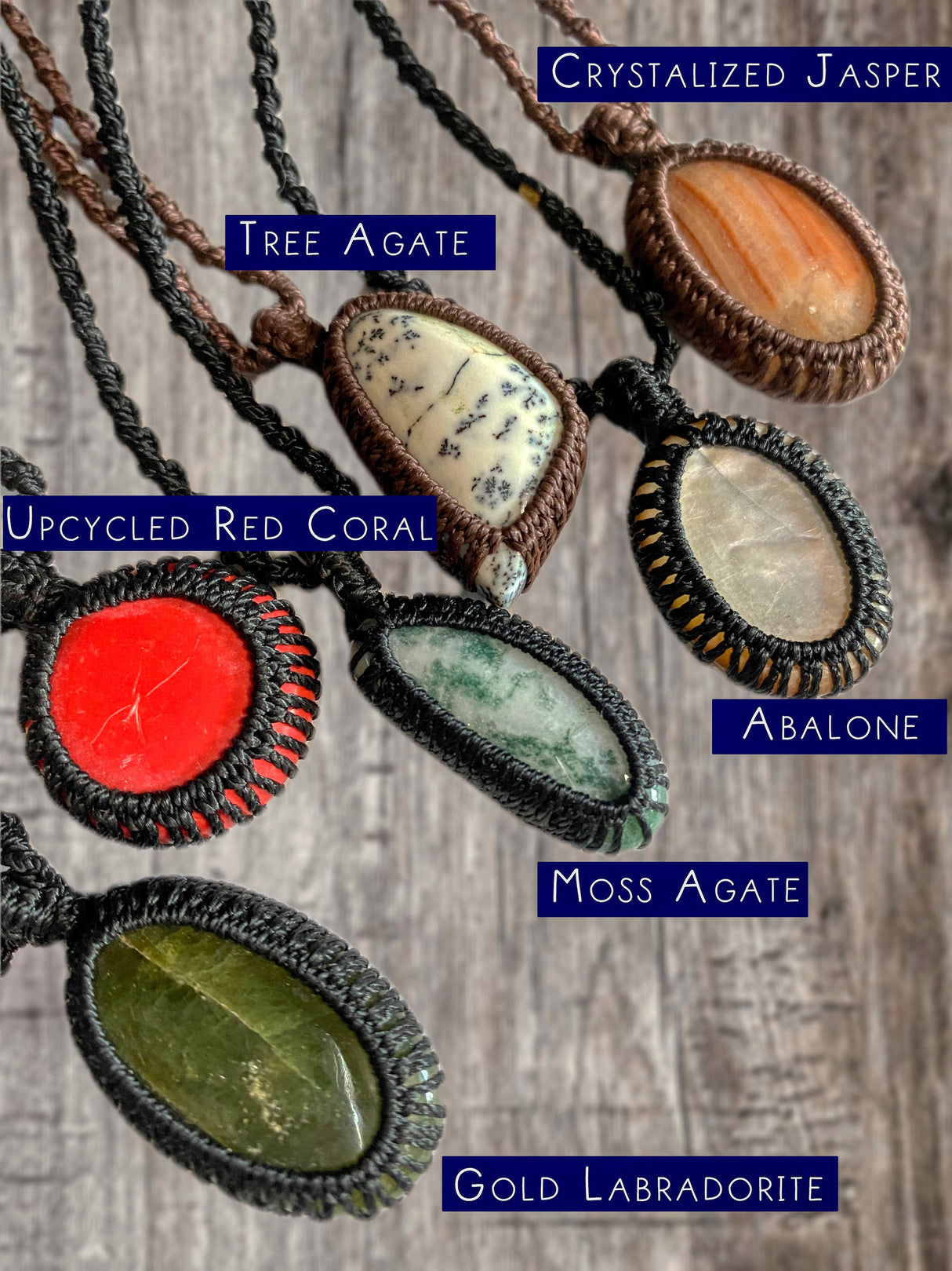 Assorted Semi Precious Stone Necklaces by Manifestie