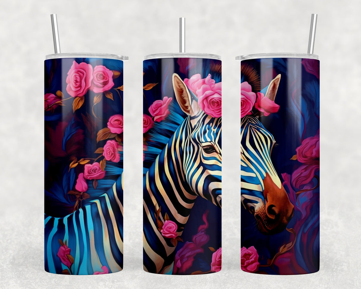 Zebra |Skinny Tumbler|Optional Bluetooth Speaker| Speaker Color Varies by Rowdy Ridge Co