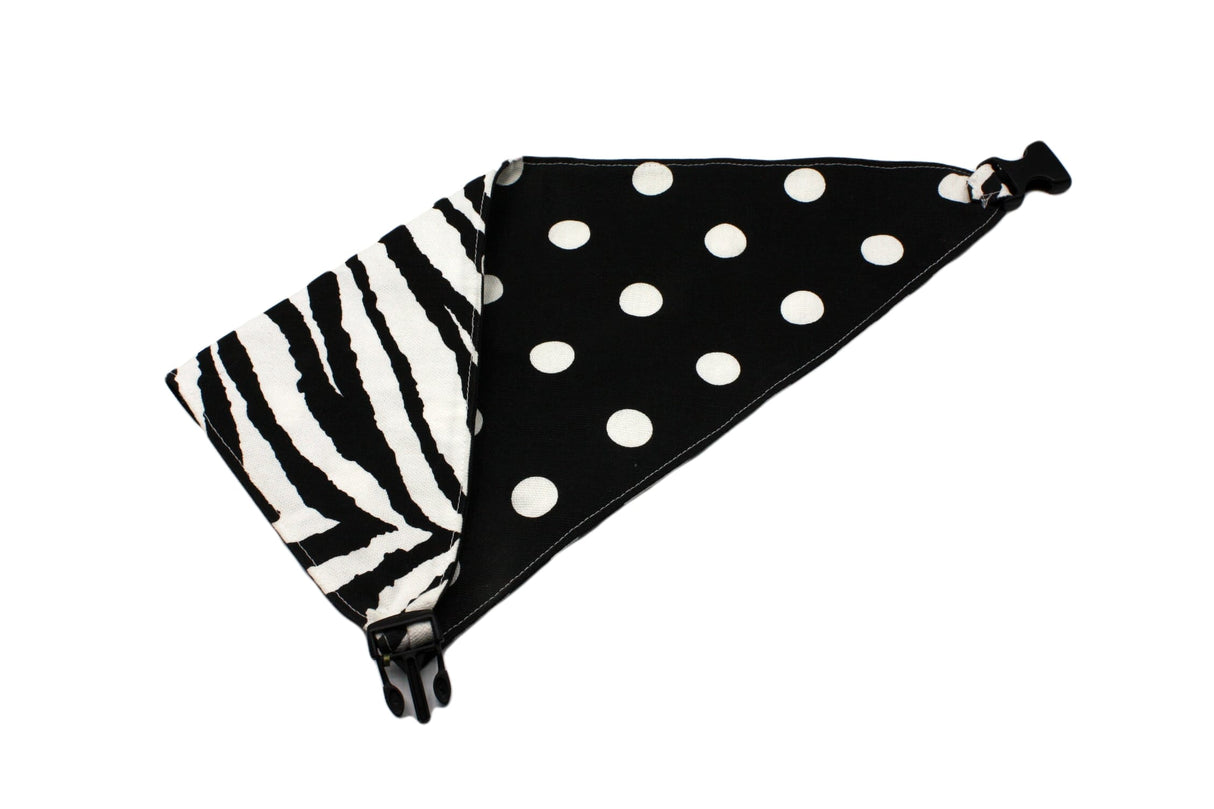 Zebra Print Reversible Dog Bandana by Uptown Pups