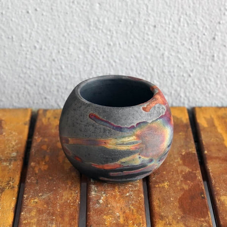 Zen Ceramic Raku Pottery Vase by RAAQUU