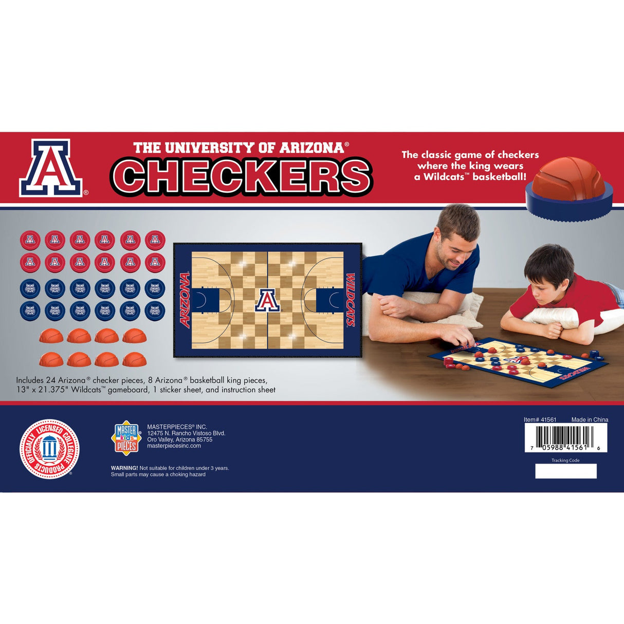 Arizona Wildcats Checkers Board Game by MasterPieces Puzzle Company INC