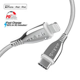 Naztech Titanium USB-C to Lightning Braided Cable 6ft - Vysn