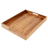 20 x 15 Inch Rectangular Walnut Wood Serving and Coffee Table Tray with Handles by Virginia Boys Kitchens - Vysn