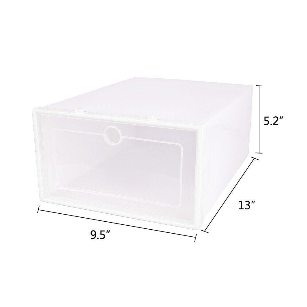 24x Clear Shoe Storage Boxes Plastic Organizer Rack Containers Men Women cabinet by Plugsus Home Furniture - Vysn