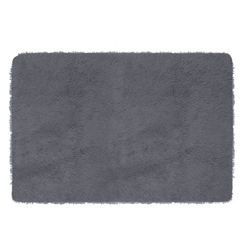 Fluffy Bedroom Rug 4’ x 2.6’ Anti-Skid Shaggy Area Rug Decorative Floor Carpet Mat for Nursery Bedroom Living Room - Gray