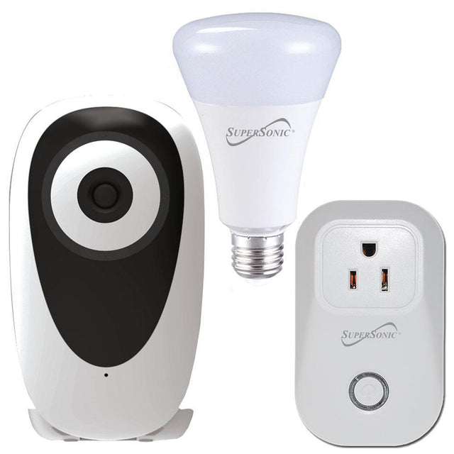 3-Pc. Smart Home Starter Kit with WiFi enabled: HD Camera, Plug, & Bulb - VYSN