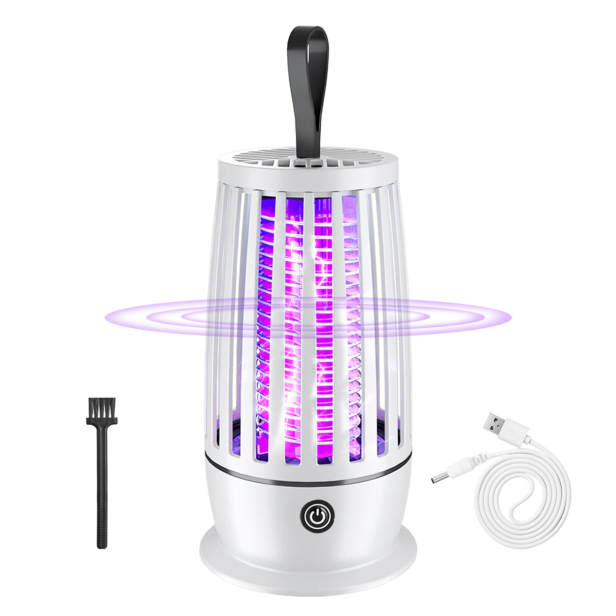 Rechargeable Mosquito Killer Lamp Bug Zapper with Night Light Strap Mosquito Catcher with Max 1615Square Feet Range UV Light for Indoor Outdoor - White