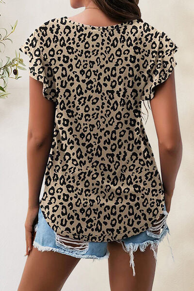 Printed Round Neck Short Sleeve T-Shirt