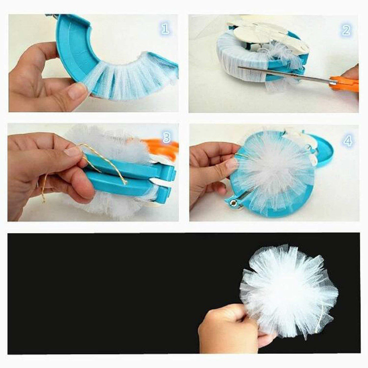 4 Sizes Pompom Maker Fluff Ball Weaver Needle Craft Knitting Wool Tool DIY by Plugsus Home Furniture - Vysn