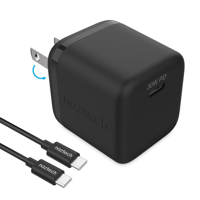 30W PD Wall Charger + USB-C to USB-C Cable 6ft for Traveling - Vysn