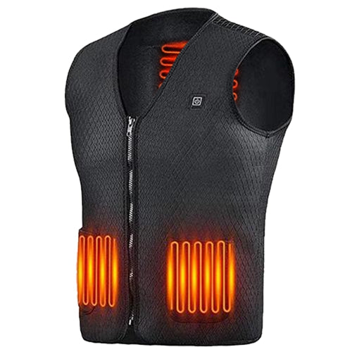 Heat Jacket Vest 3 Heating Gear Adjustable USB Heated Vest Warm Heat Coat Vest w/ 5 Heating Zones For Men Women Winter Outdoor Activity - Black