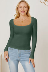 Square Neck Long Sleeve T-Shirt