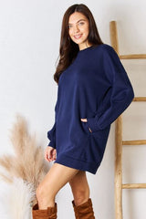 Zenana Oversized Round Neck Long Sleeve Sweatshirt