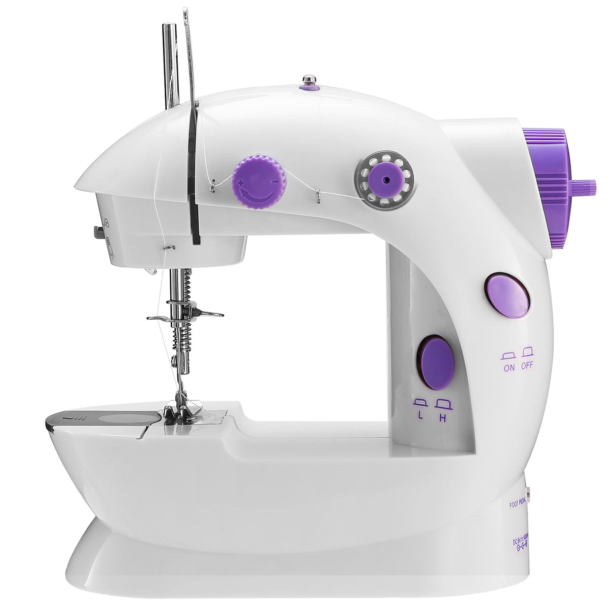 Electric Sewing Machine Portable 2 Speed Overlock Foot w/ Foot Pedal LED Light - White