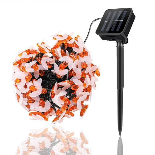 Solar String Bee Lights 30 Honeybees LED Fairy Solar Lights 8 Lighting Modes IP65 Waterproof Decorative Lamps w/ Stake Garden Lawn Flower Trees - Black