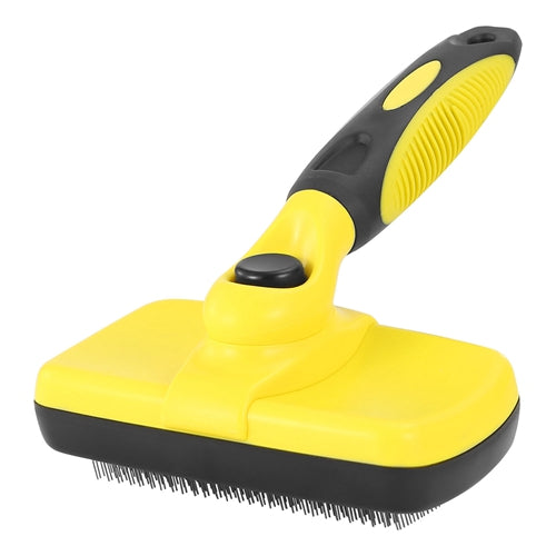 Self Cleaning Slicker Brush Pets Dogs Grooming Shedding Tools Pet Hair Grooming Remover - Yellow