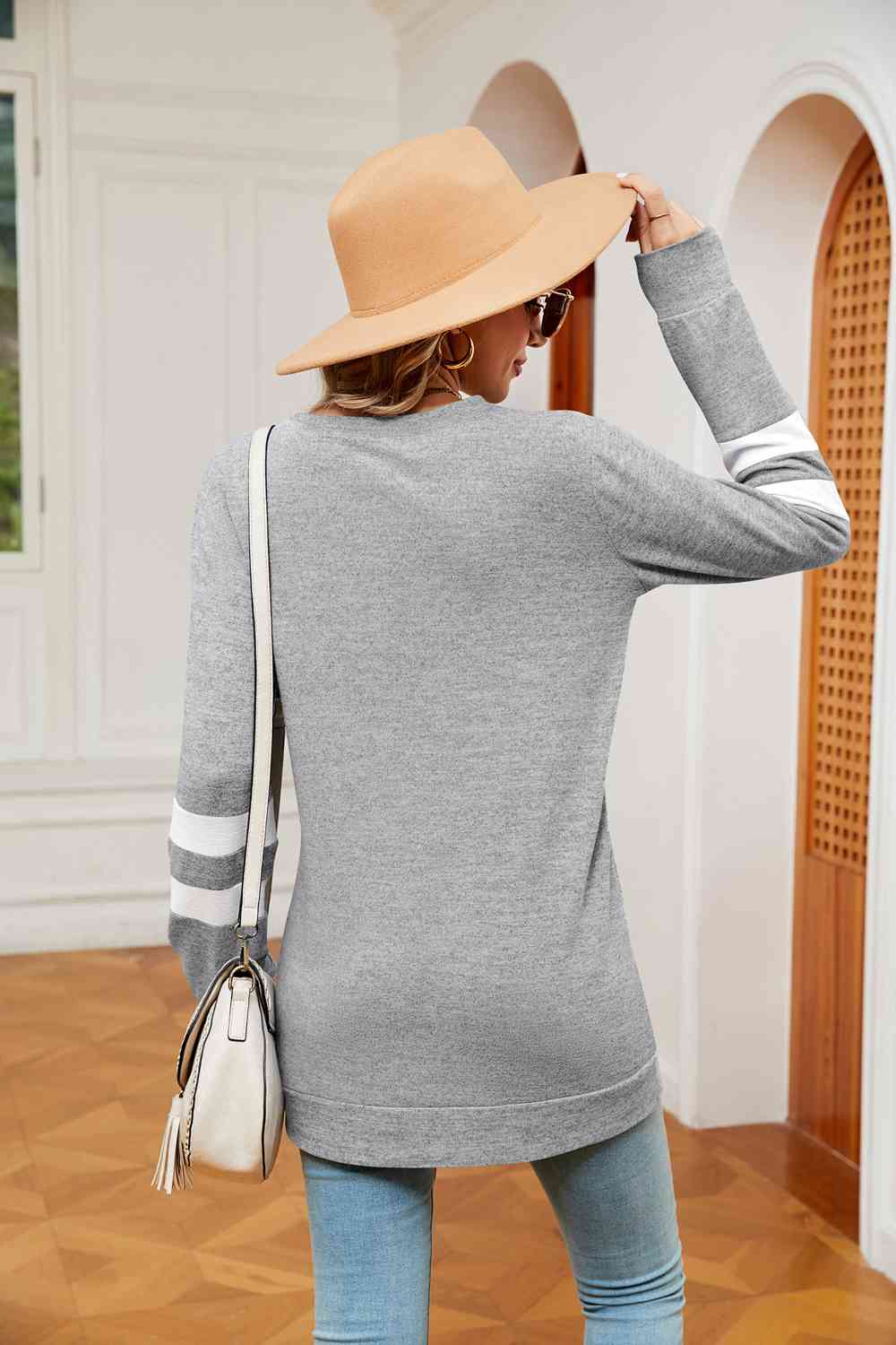 Round Neck Long Sleeve Top