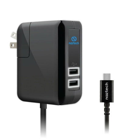 N422 Trio Micro USB 4.8A Travel Charger Black - Vysn