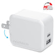 30W USB-C PD Dual Output Fast Wall Charger White - Vysn