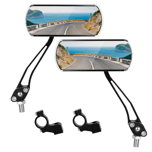 1 Pair Handlebar Bike Mirrors Adjustable 360° Rotatable Safe Rearview Bicycle Mirror Scratch Resistant Rectangular Bike Mirror For Mountain Bike Road