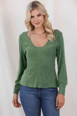 Scoop Neck Long Sleeve Top