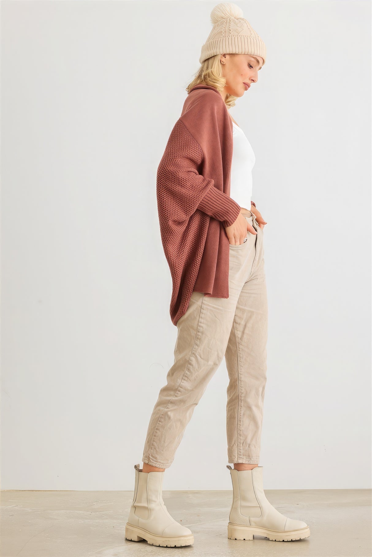 Batwing Sleeve Open Front Cardigan