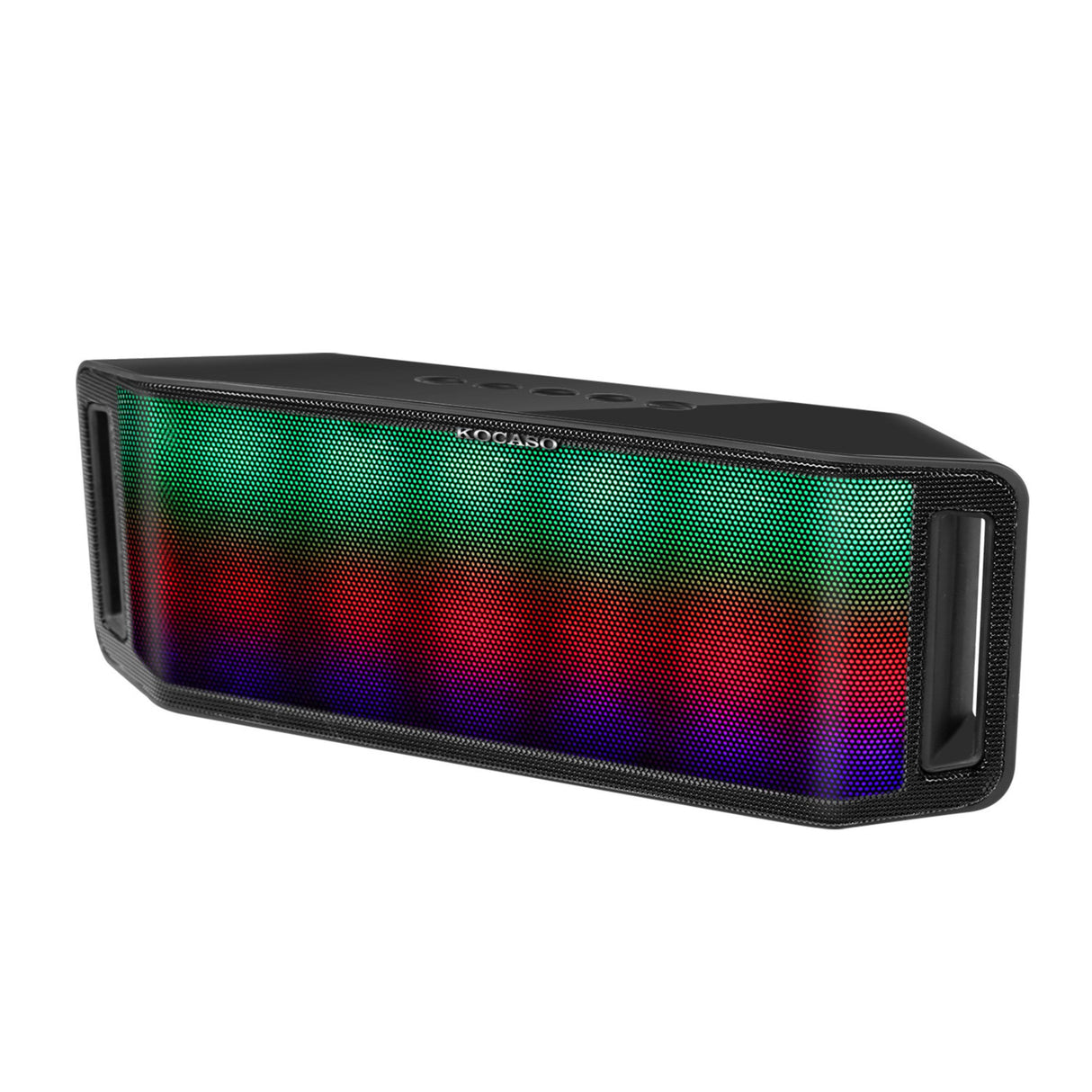 LED Wireless Speaker - Multicolor, Hands-free, FM Radio, USB, MMC, Aux In - for Party, Camping, Travel - Black