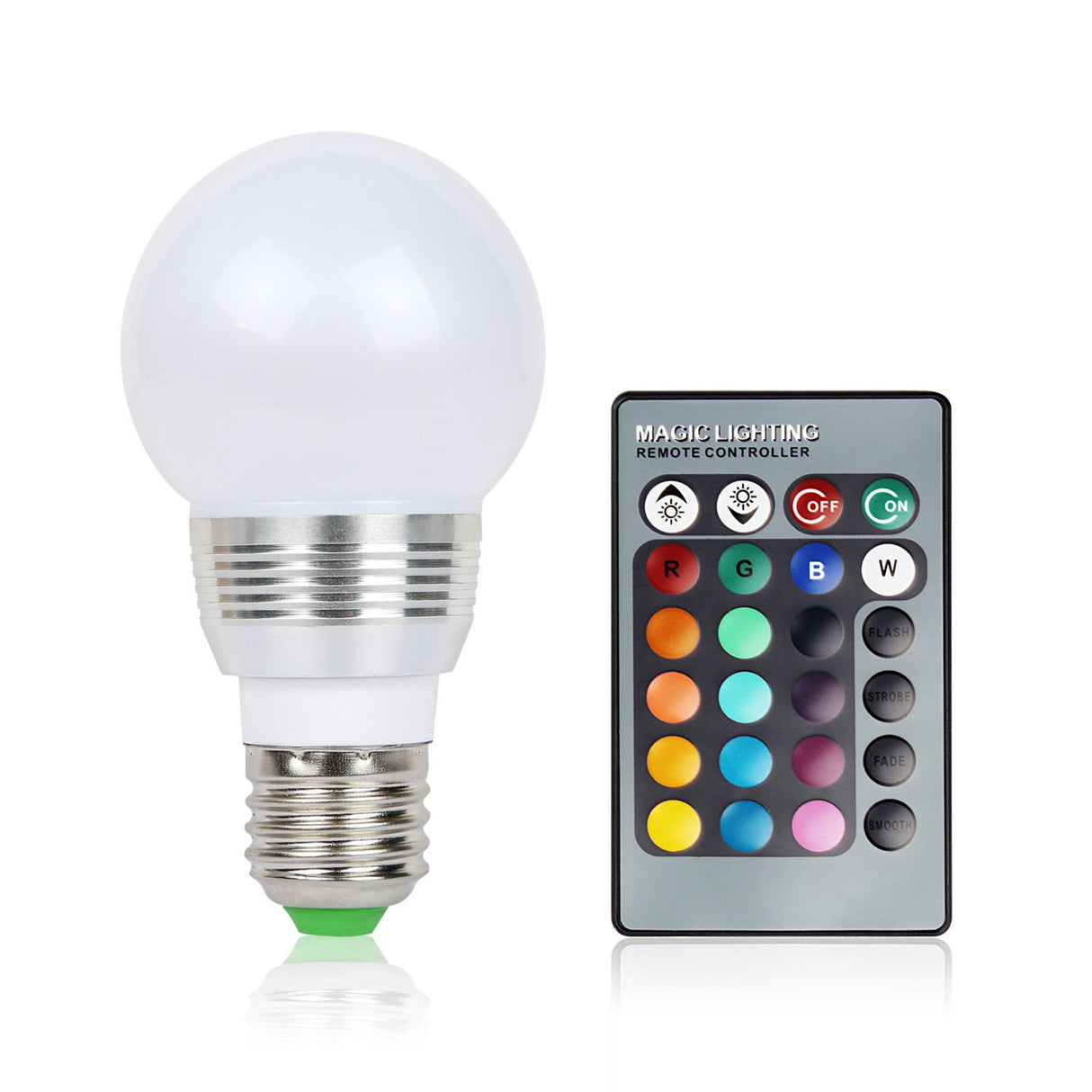 16 Color LED Bulbs - E27 3W RGB Dimmable Mood Lamp with Remote Control - Multi