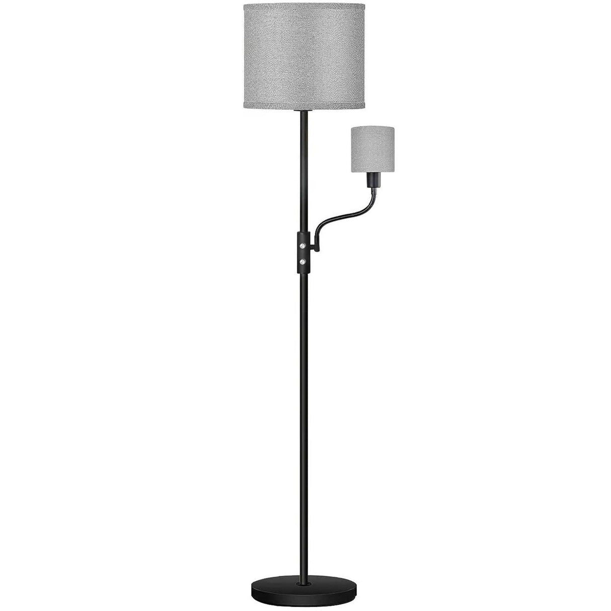 67.32In Mother Daughter Floor Lamp, Linen Shade, 3200K Brightness, 360° Adjustable Reading Light, Modern Decoration, Living Room Bed - Gray