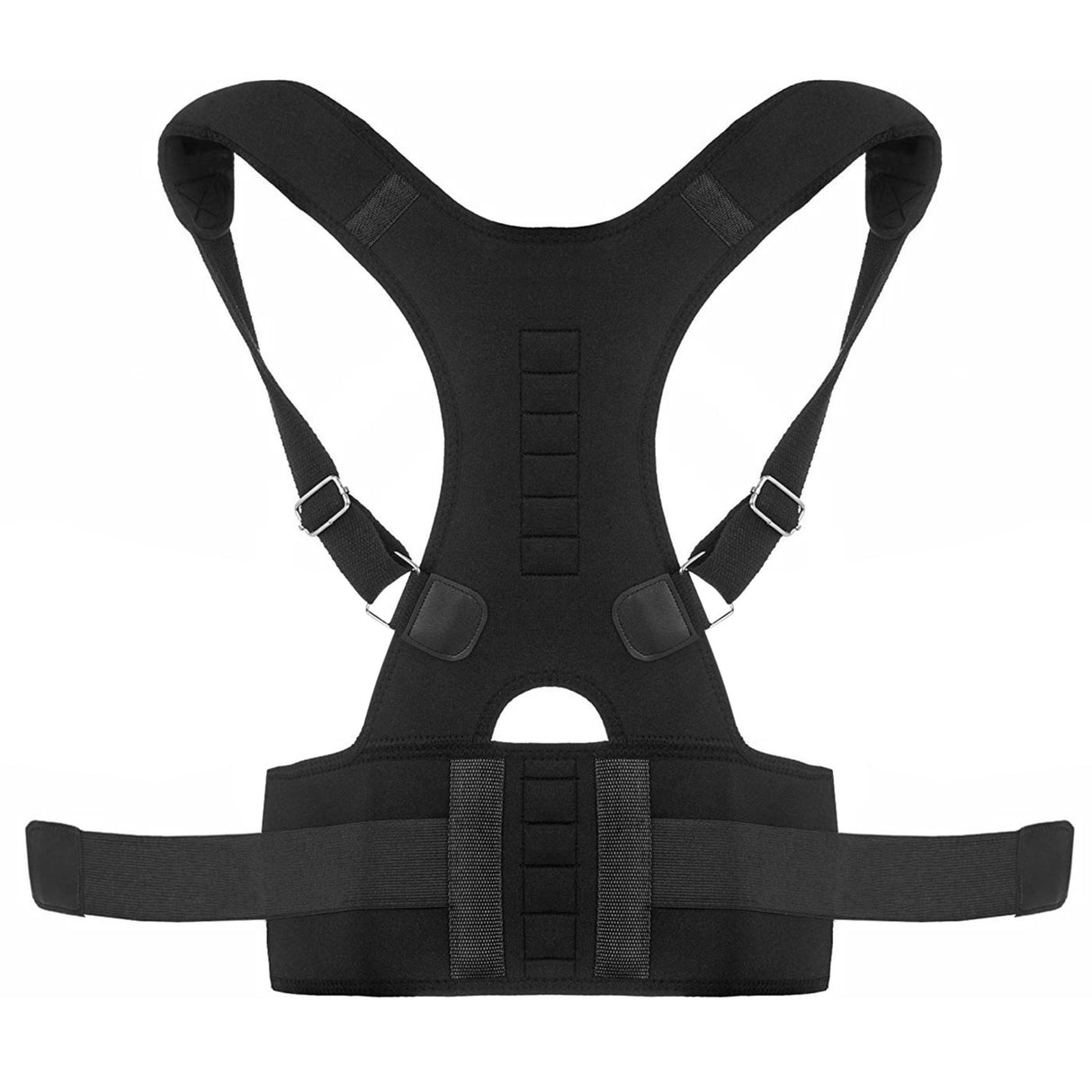 Unisex Magnetic Posture Corrector Support Belt - Adjustable Upper Back Braces for Pain Relief - Clavicle Shoulder Brace Thera - Black - Large