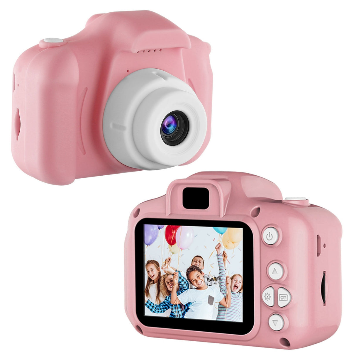 Kids Camera, 2.0” Screen, 12MP, 1080P FHD Video, 4X Digital Zoom, Games, 32GB Card, Shockproof Camcorder, Ages 3-10 - Pink