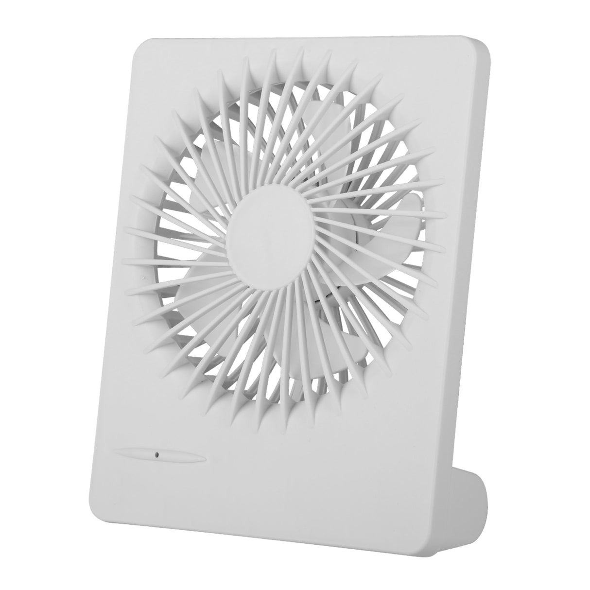 USB Rechargeable Desk Fan - Quiet, 5 Blades, 3 Speeds - Perfect for Bedroom or Office - White