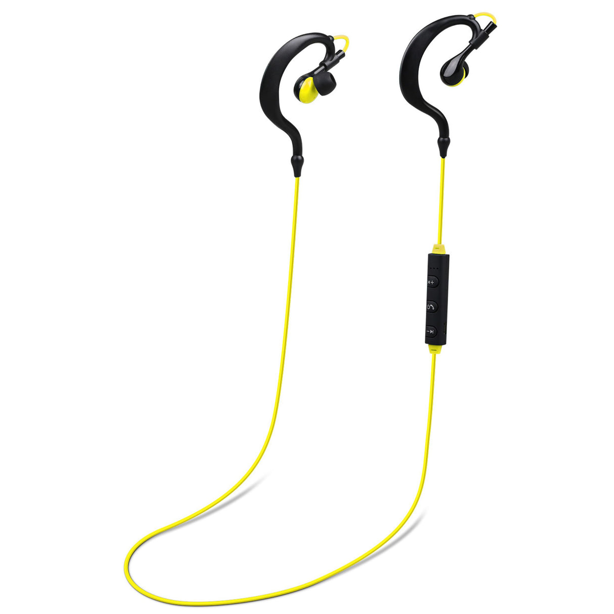 Wireless Sport In-Ear Headphones V4.1 - Sweat-proof Neckband Earbuds, Deep Bass, Mic - Running, Hiking, Travel - Yellow