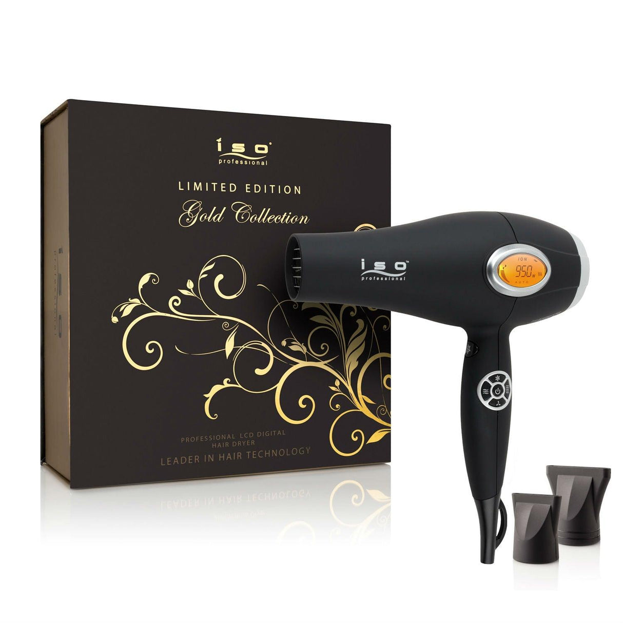 Digital 1875W Pro Ionic Hair Dryer w/LCD Digital Display - Gold Collection - Vysn