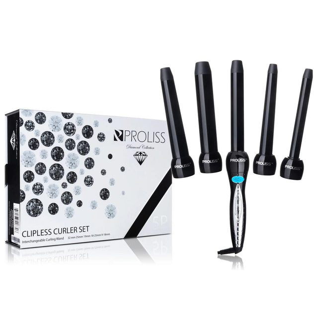 Trio Twister - Digital 5-in-1 Professional Ceramic Curling Wand Set - Diamond Collection - Vysn