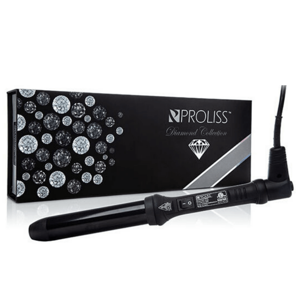 The Twister - 32mm Tourmaline-Infused Ceramic Pro Curling Wand w/ Cool Tip - Diamond Collection - Vysn