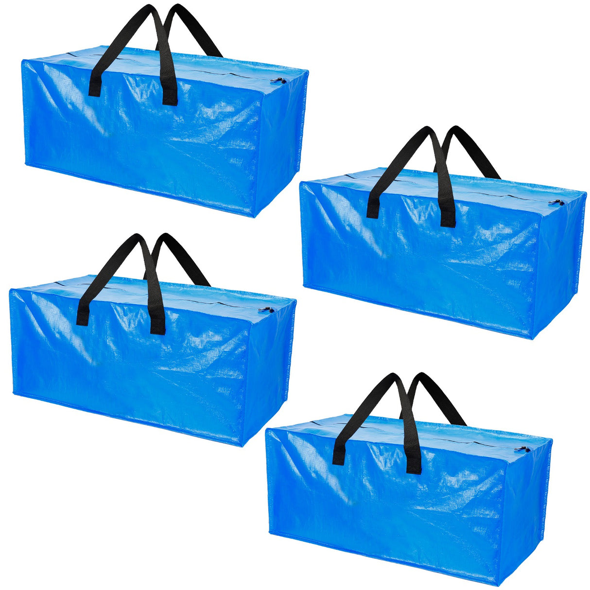 4Pcs Moving Bags Heavy Duty Container Reusable Plastic Totes Blue Moving Bin Zippered Storage Bag - Blue