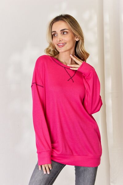 Celeste Full Size Oversized Long Sleeve Top