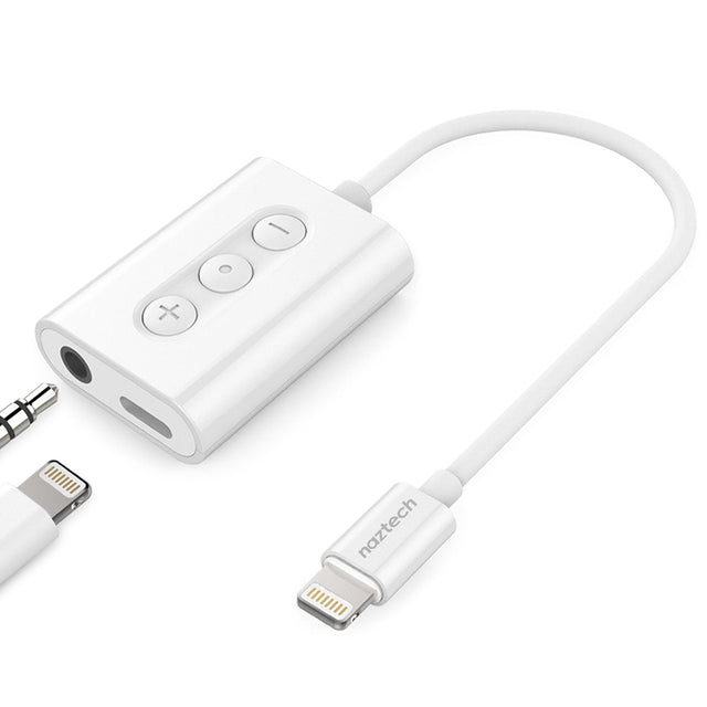 MFI Lightning to 3.5mm Audio + Charging Adapter Whit - Vysn