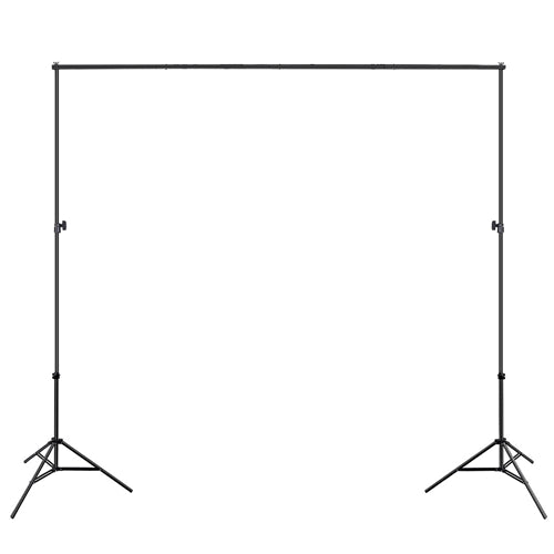 6.5 x 10ft Photo Video Studio Backdrop Background Stand Adjustable Heavy Duty Photography Backdrop Support Stand Set with Carrying Bag Clamps - Black