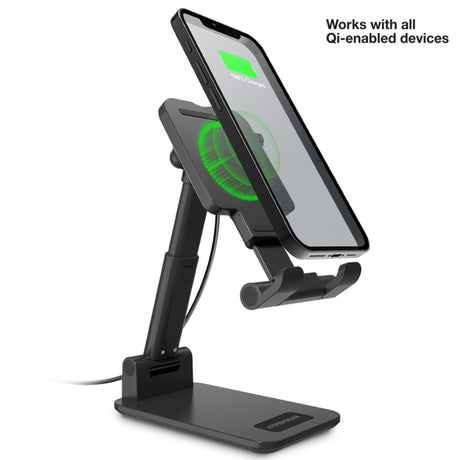 PowerFold Wireless Fast Charge Desktop Stand with Fast Wall Charger & USB-C Cable - Vysn